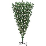 vidaXL Obrnjen umetni božičkov drevesec s setom kroglic Zelena 180 cm | Shoptok.si