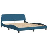  Posteljni okvir z vzglavjem moder 160x200 cm žamet, (21086512) | Shoptok.si