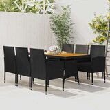  7-dijelni vrtni blagovaonski set od poliratana crni | shoptok.hr