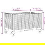  Cvetlično korito s kolesi črno 80x50x54 cm PP | Shoptok.si
