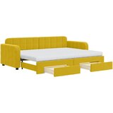  Dnevni krevet na razvlačenje s ladicama žuti 80 x 200 cm baršun | shoptok.hr