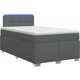  Krevet s box springom, madracem i LED-om Tamnosiva 120 x 200 cm | shoptok.hr
