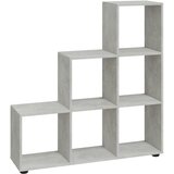Maison Chic Stopničasta Knjižna omara - Knjižni regal betonsko siva 107 cm inženirski les, (21726195) | Shoptok.si