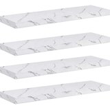  Polica na zidu Zidne 4 pcs Bijeli mramor 80 x 23,5 x 4 cm | Eponuda.com