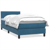 Box Spring krevet s madracem tamnoplavi 80x210 cm baršun | shoptok.hr