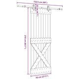 vidaXL Klizna vrata s priborom za montažu 70 x 210 cm masivna borovina | shoptok.hr