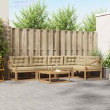  Set vanjskih sofa 6 kom. Bijela i bež Poliester | shoptok.hr