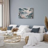  Slika - Mountainous Coast with Trees and Rocks in Light Pastel Blues 60x40 Akustična | shoptok.hr