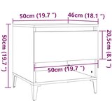  Bočni stolić sjajni bijeli 50x46x50 cm konstruirano drvo | shoptok.hr