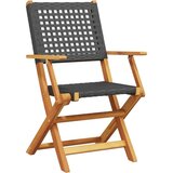 vidaXL 3-dijelni bistro set od poliratana i masivnog drva crni | shoptok.hr
