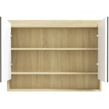 vidaXL kupaonski ormarić s ogledalom 80x15x60 cm MDF bijeli i hrast | shoptok.hr