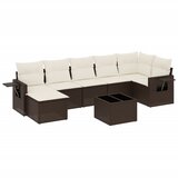  8-dijelni set vrtnih sofa s jastucima smeđi od poliratana | shoptok.hr