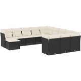  The Living Store Vrtna sedežna garnitura 12-delna z blazinami črn poli ratan - Vrtna Sedežna Garniture, (21451804) | Shoptok.si
