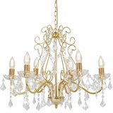  Luster s kristalnim perlama zlatni okrugli 6 x E14 | shoptok.hr