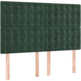  LED posteljno vzglavje temno zeleno 144x5x118/128 cm žamet, (20933048) | Shoptok.si