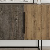 Marckeric Smeđa/u prirodnoj boji niska komoda u dekoru hrasta 200x80 cm Titan – | shoptok.hr