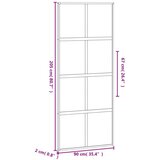  Klizna vrata crna 90 x 205 cm od kaljenog stakla i aluminija | shoptok.hr
