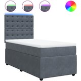 Box spring krevet s madracem tamnosivi 80 x 200 cm baršunasti | shoptok.hr