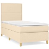  Krevet s oprugama i madracem krem 90 x 190 cm od tkanine | shoptok.hr