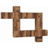  Set TV komoda s policom Zidne s pohranom s vratima 10 pcs Staro drvo 30.5 x 30 x 90 cm | shoptok.hr