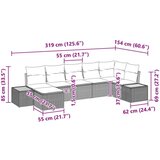  Set od 7 vrtnih sofa s jastučićima Crni poli ratan akacija | shoptok.hr
