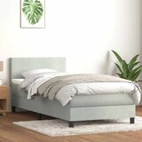 Box Spring krevet s madracem i LED svijetlo sivi 80x210 cm baršun Cijene