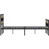 Metalni Kovinski posteljni okvir brez vzmetnice sonoma hrast 150x200 cm, (21609709) | Shoptok.si