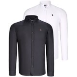 Dewberry DUO SET G725 MEN'S SHIRTS-BLACK-WHITE Cijene