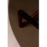 Dutchbone Rjava okrogla mizica s stekleno mizno ploščo ø 80 cm Naia – | Shoptok.si