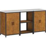  Kuhinjski set za pohranu s policom s pohranom s vratima 3 pcs Rđa 180 x 50 x 92 cm | shoptok.hr
