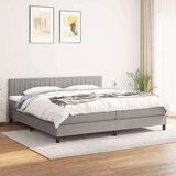  Box spring postelja z vzmetnico svetlo siva 200x200 cm blago, (20898918) Cene