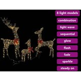 vidaXL Obitelj jelena 3 pcs Topla bijela 128 cm PET | shoptok.hr