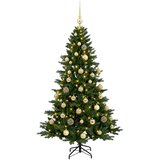  Umjetno božićno drvce s kuglicom 120 cm 150 LED lampica - 120 cm s LED žaruljama i zlatnim kuglicama | shoptok.hr