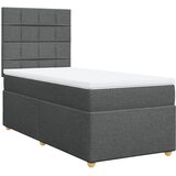  Krevet s oprugama i madracem tamnosivi 90 x 190 cm od tkanine | shoptok.hr