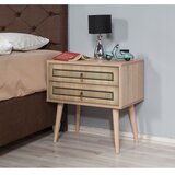 Hanah home Two 421 Noćni ormarić, 2 ladice, 60x61x40cm, Krem | Eponuda.ba