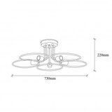 Opviq Vislica CIRCO 1346, crna, metal, 73 x 73 cm, visina 22 cm, 5 x E27 40 W, Circle - 1346 | shoptok.hr