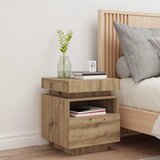  Noćni ormarić s LED svjetlima Artisan hrast 40x39x48,5 cm | shoptok.hr