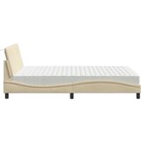vidaXL Postelja z vzmetnico krem 120x200 cm blago | Shoptok.si