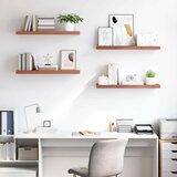 Stenska polica 4 pcs Rdeča 90 x 23,5 x 4 cm Konstruiran les, (5000200400) | Shoptok.si