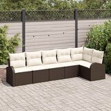  Sjedeća garnitura za vrt 6 kom. Smeđa poliratan 289 x 124 x 85 cm | Shoptok.si
