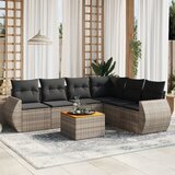  The Living Store Vrtna sedežna garnitura 7-delna z blazinami siv poli ratan - Vrtna Sedežna Garniture, (21451736) | Shoptok.si