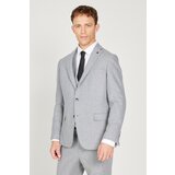 ALTINYILDIZ CLASSICS Men's Gray Slim Fit Slim Fit Mono Collar Patterned Vest Suit cene