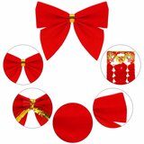  Set Božićnih mašni u crvenoj boji, 6 komada, 9,5 × 7,5 cm | shoptok.hr