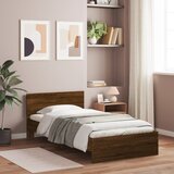 Maison Chic Posteljni okvir - Enojna postelja - Postelja za odrasle brez vzmetnice z vzglavjem rjavi 100x200 cm-J8265, (21771251) | Shoptok.si