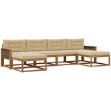 vidaXL Zunanja garnitura za sedenje z blazino 6 pcs Naravna in bež, (5000279898) | Shoptok.si