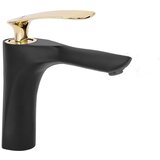 REA Bath ORBIT črno zlato nizka armatura za umivalnik | Shoptok.si