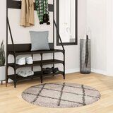  Čupavi moderni tepih s visokim vlaknima bež i antracit Ø 100 cm | shoptok.hr