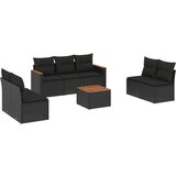  8-dijelni set vrtnih sofa od poliratana s jastucima crni | shoptok.hr