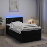  Boxspring krevet s madracem Crna 120 x 190 cm Baršun | shoptok.hr