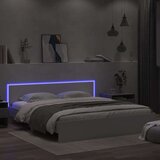 vidaXL Posteljni okvir z vzglavjem in LED bel 180x200 cm | Shoptok.si